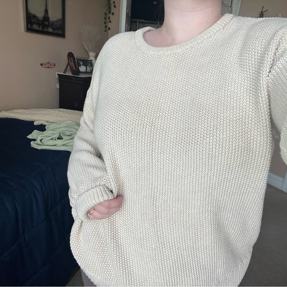 Old navy tunic style cream crewneck sweater size 2XL